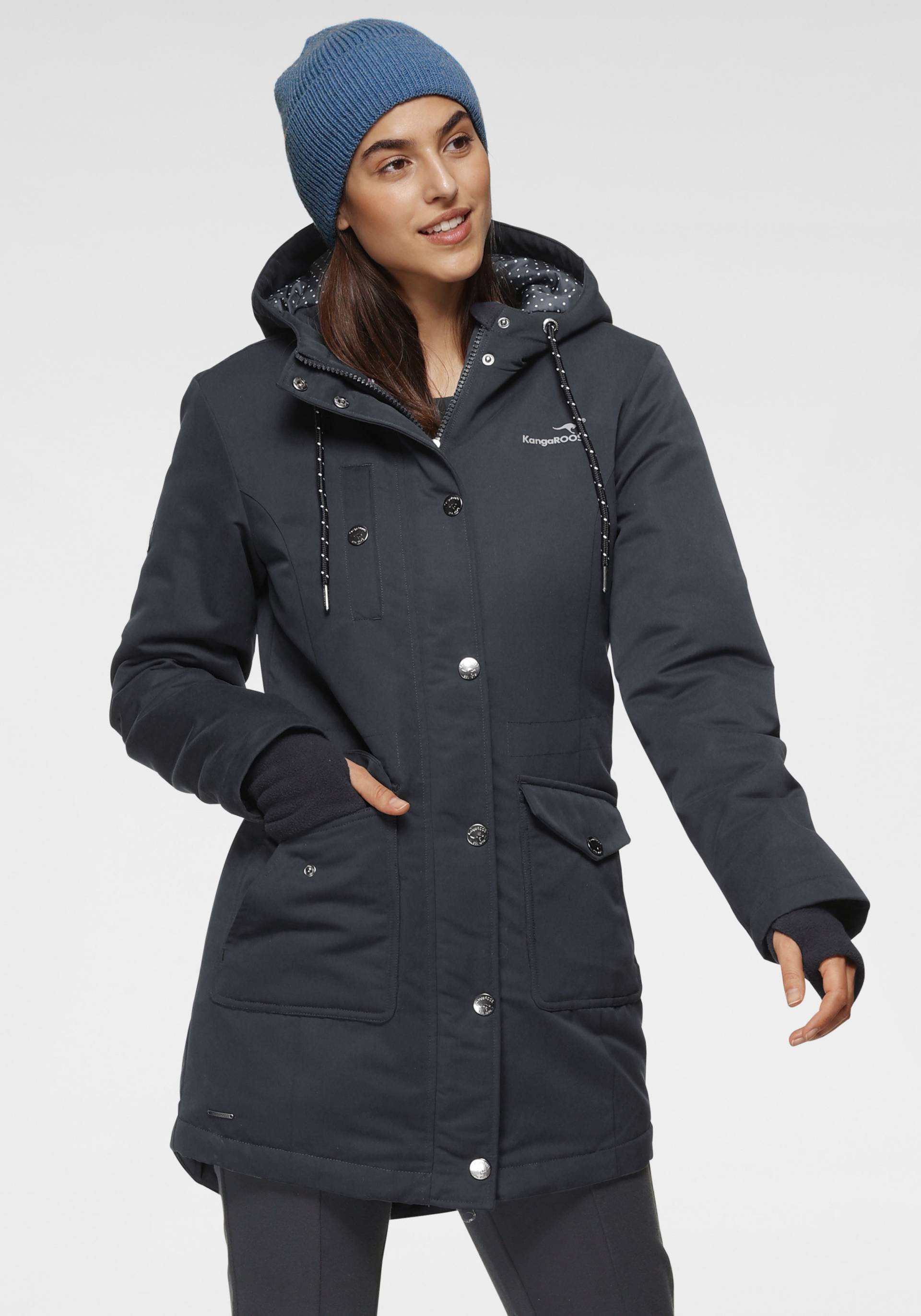 KangaROOS Langjacke, mit Kapuze, für den Übergang, aus leichtem Webmaterial, modisch KangaROOS Langjacke, mit Kapuze, für den Übergang, aus leichtem Webmaterial, modisch von Kangaroos