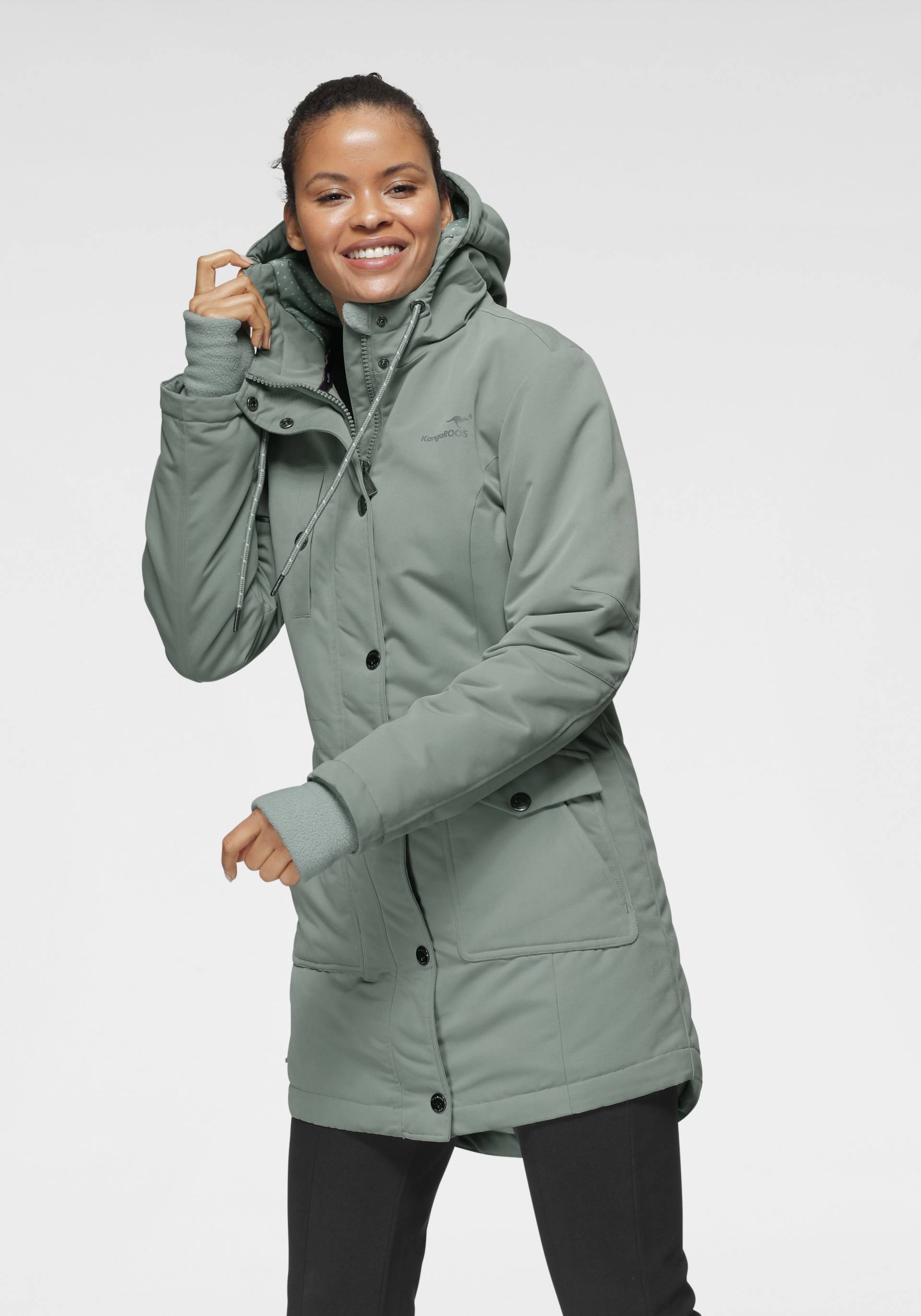 KangaROOS Langjacke, mit Kapuze, für den Übergang, aus leichtem Webmaterial, modisch KangaROOS Langjacke, mit Kapuze, für den Übergang, aus leichtem Webmaterial, modisch von Kangaroos