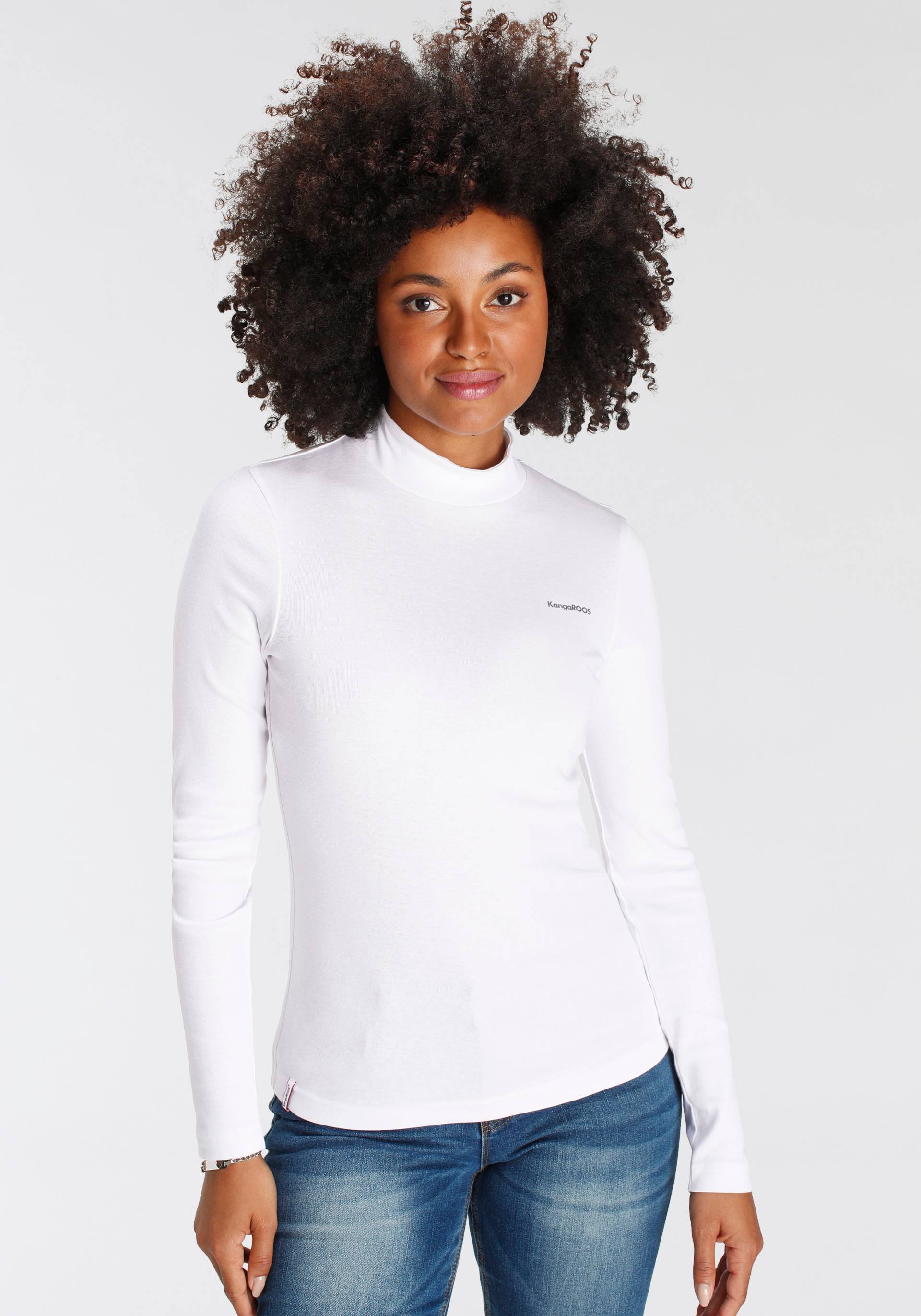 KangaROOS Longsleeve, Langarm, sehr figurbetont, unifarben, Stehkragen KangaROOS Longsleeve, Langarm, sehr figurbetont, unifarben, Stehkragen von Kangaroos
