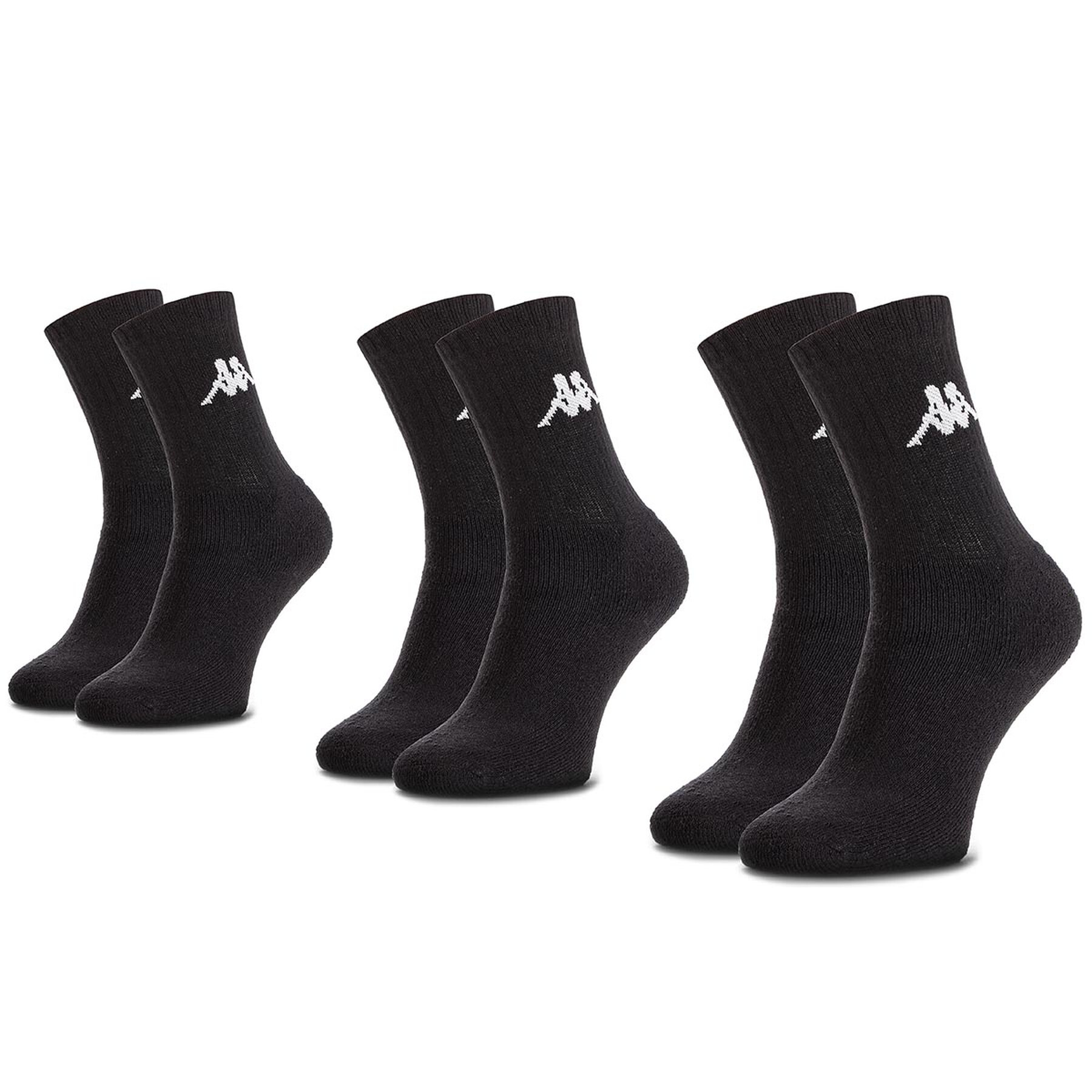 3er-Set hohe Unisex-Socken Kappa 704304 Schwarz von Kappa