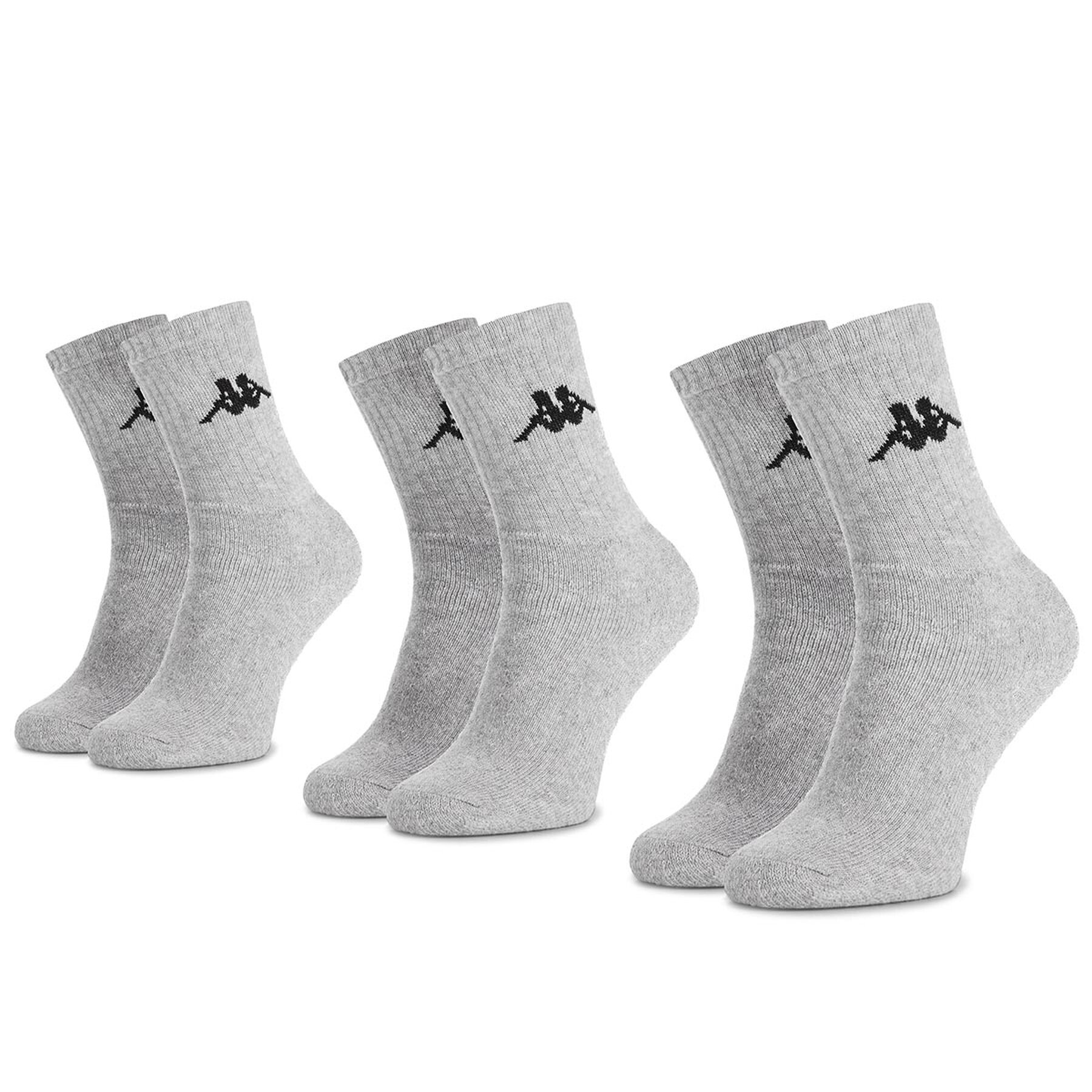 3er-Set hohe Unisex-Socken Kappa 704304 Grau von Kappa