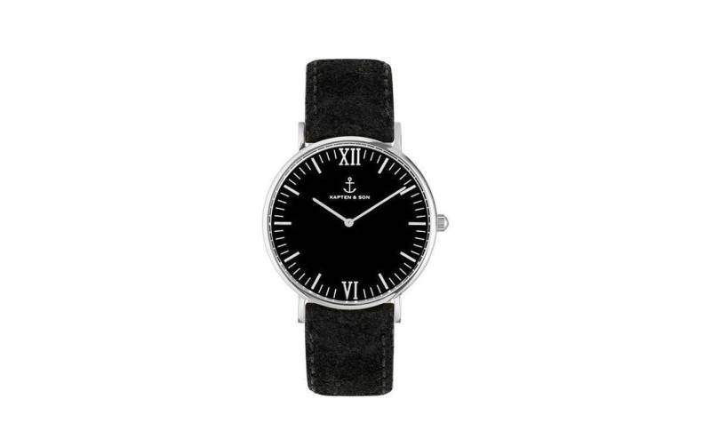 Kapten & Son Quarzuhr »Campina Silver All Black Vintage« von Kapten & Son