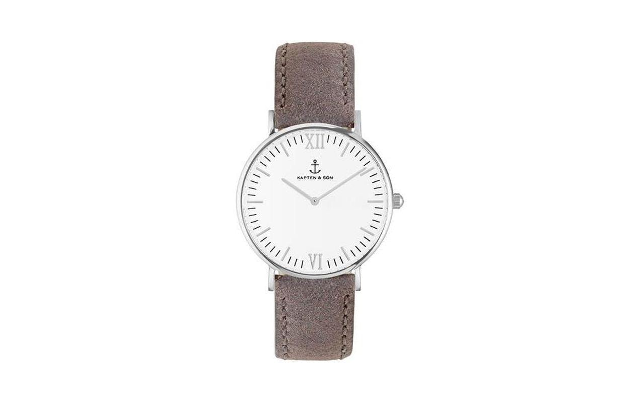 Kapten & Son Quarzuhr »Campina Silver Grey Vintage« von Kapten & Son