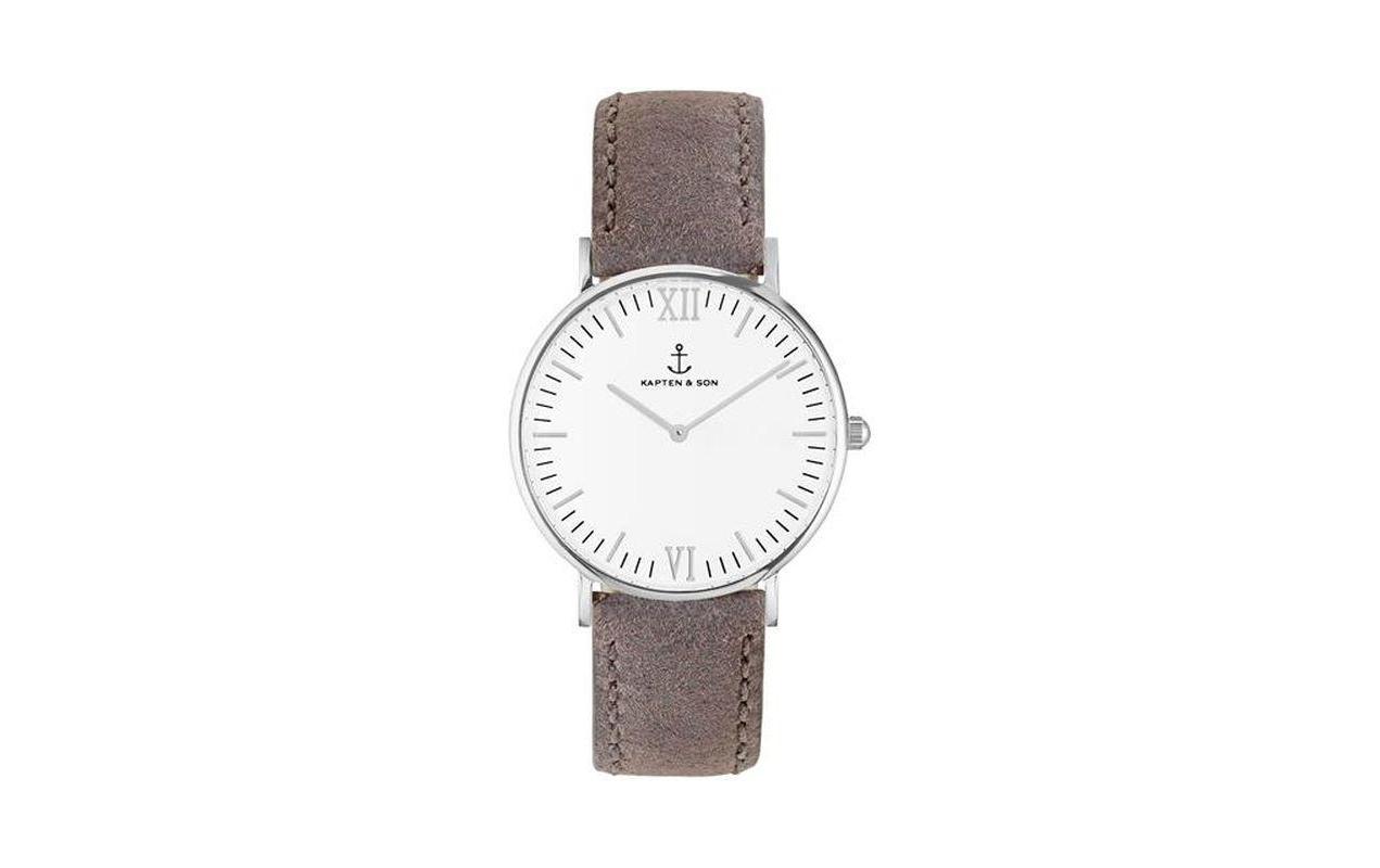 Kapten & Son Mechanische Uhr »Campus Silver Grey Vintage Leather« Kapten & Son Mechanische Uhr »Campus Silver Grey Vintage Leather« von Kapten & Son