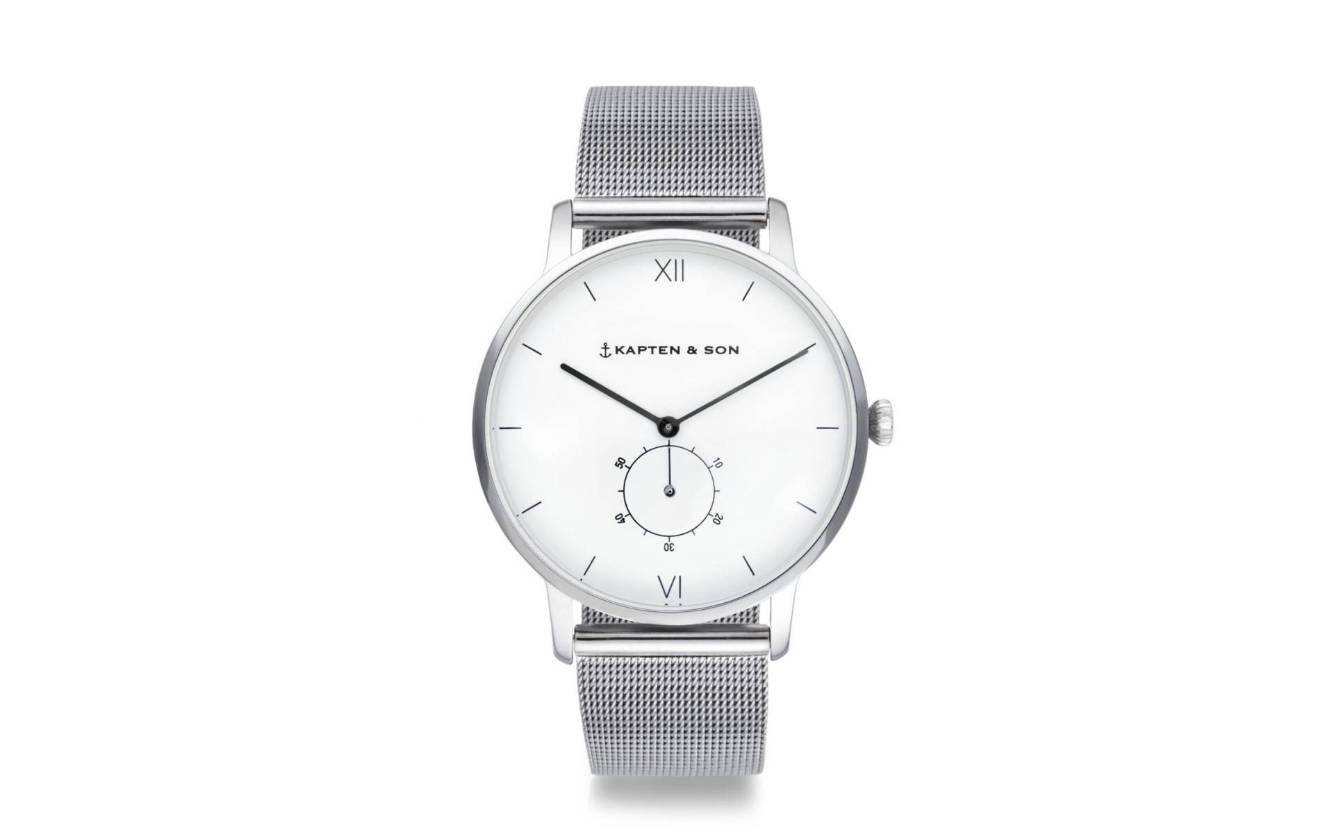 Kapten & Son Mechanische Uhr »Heritage Silver Mesh« Kapten & Son Mechanische Uhr »Heritage Silver Mesh« von Kapten & Son