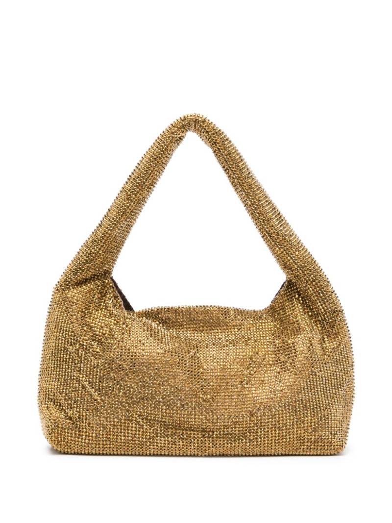 Kara mini Armpit crystal mesh tote bag - Gold von Kara