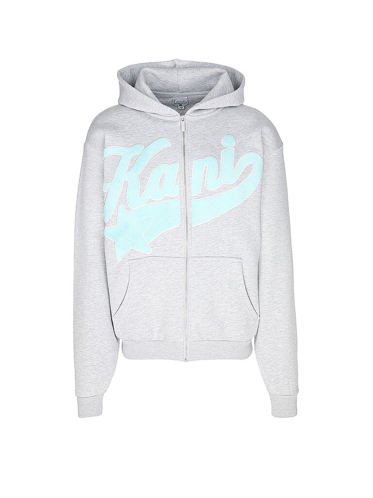 KARL KANI Kapuzensweatjacke hellgrau | L von Karl Kani