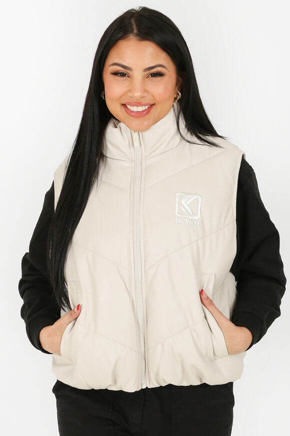 Karl Kani Kunstleder Gilet | Light Sand | Damen  | L von Karl Kani