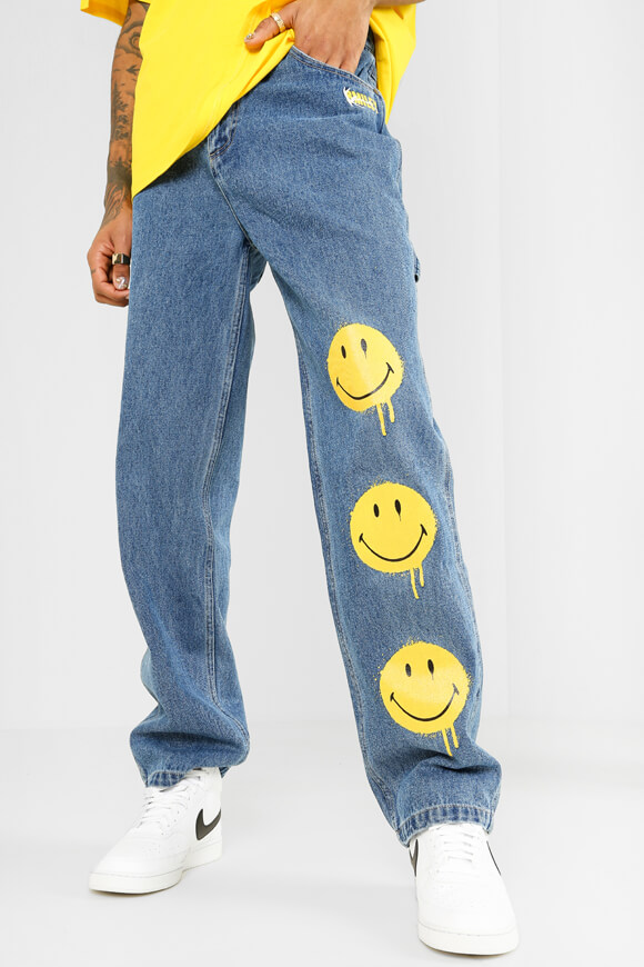 Karl Kani Smiley Small Signature Baggy Jeans | Vintage Mid Blue | Herren  | L von Karl Kani