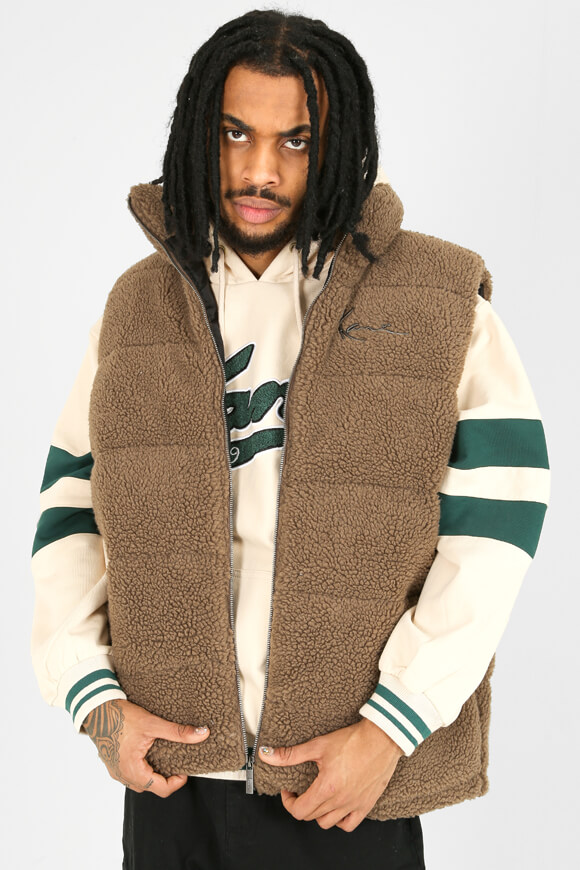 Karl Kani Teddy Puffer Gilet | Dunkel Taupe | Herren  | S von Karl Kani