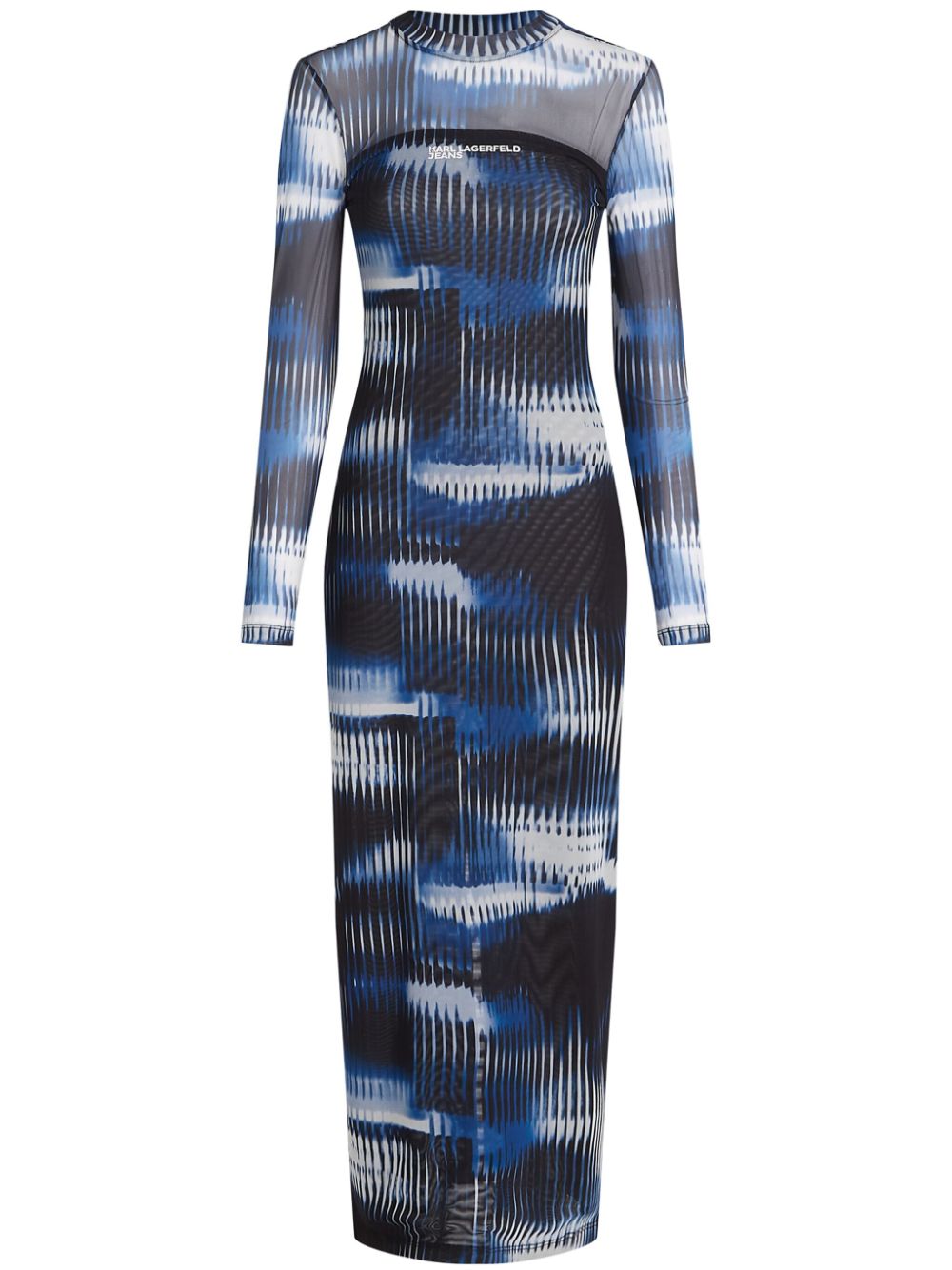 Karl Lagerfeld Jeans Glitch-print mesh dress - Black von Karl Lagerfeld Jeans