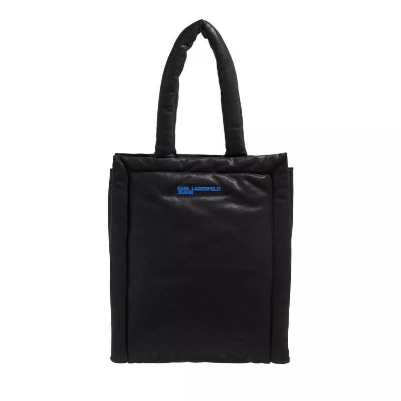 Karl Lagerfeld Jeans Henkeltasche - Modern Blur Coated Denim Tote - Gr. unisize - in Schwarz - für Damen von Karl Lagerfeld Jeans