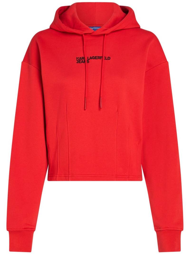 Karl Lagerfeld Jeans Pintuck hoodie - Red von Karl Lagerfeld Jeans