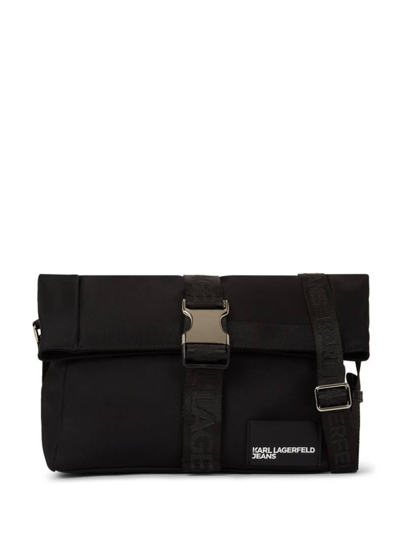 Karl Lagerfeld Jeans Street logo-appliqué messenger bag - Black von Karl Lagerfeld Jeans