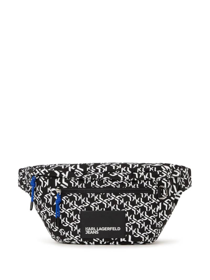 Karl Lagerfeld Jeans Monogram Street belt bag - Black von Karl Lagerfeld Jeans