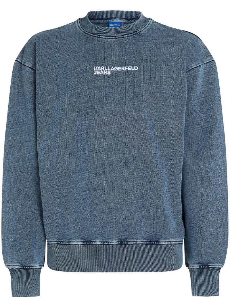 Karl Lagerfeld Jeans acid-wash sweatshirt - Blue von Karl Lagerfeld Jeans