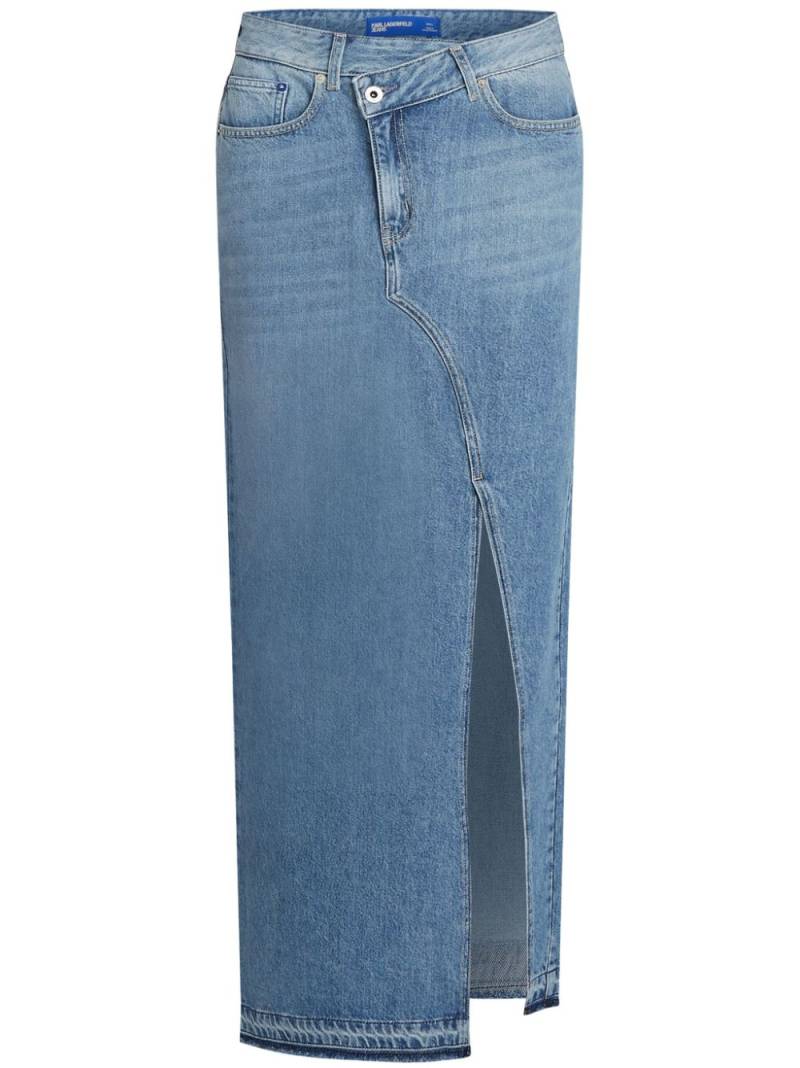 Karl Lagerfeld Jeans asymmetric front denim maxi skirt - Blue von Karl Lagerfeld Jeans