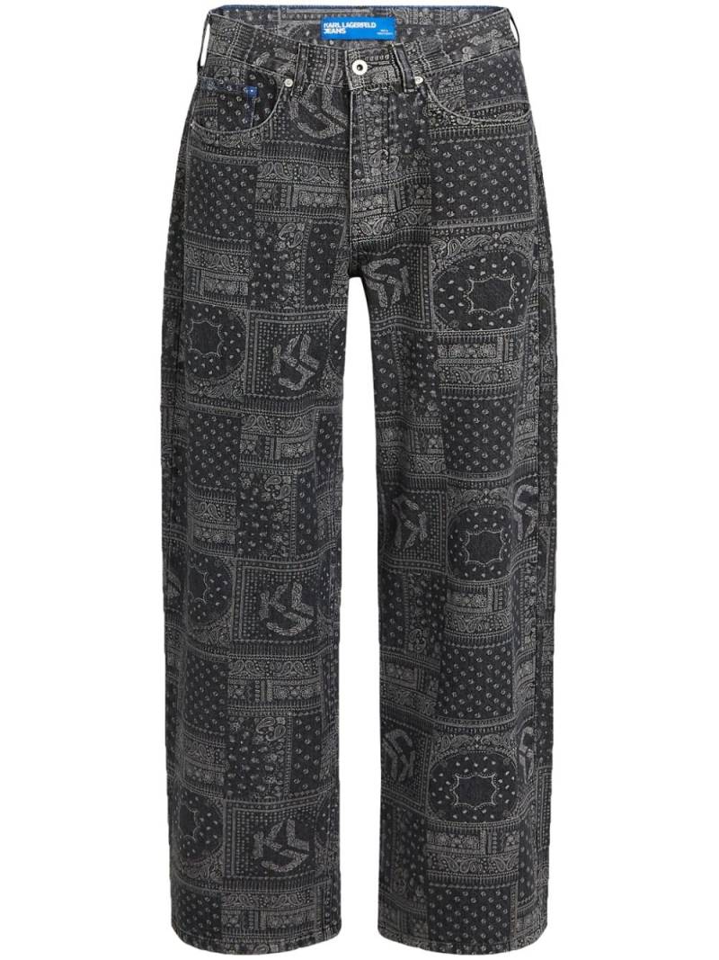 Karl Lagerfeld Jeans bandana-print boyfriend jeans - Black von Karl Lagerfeld Jeans