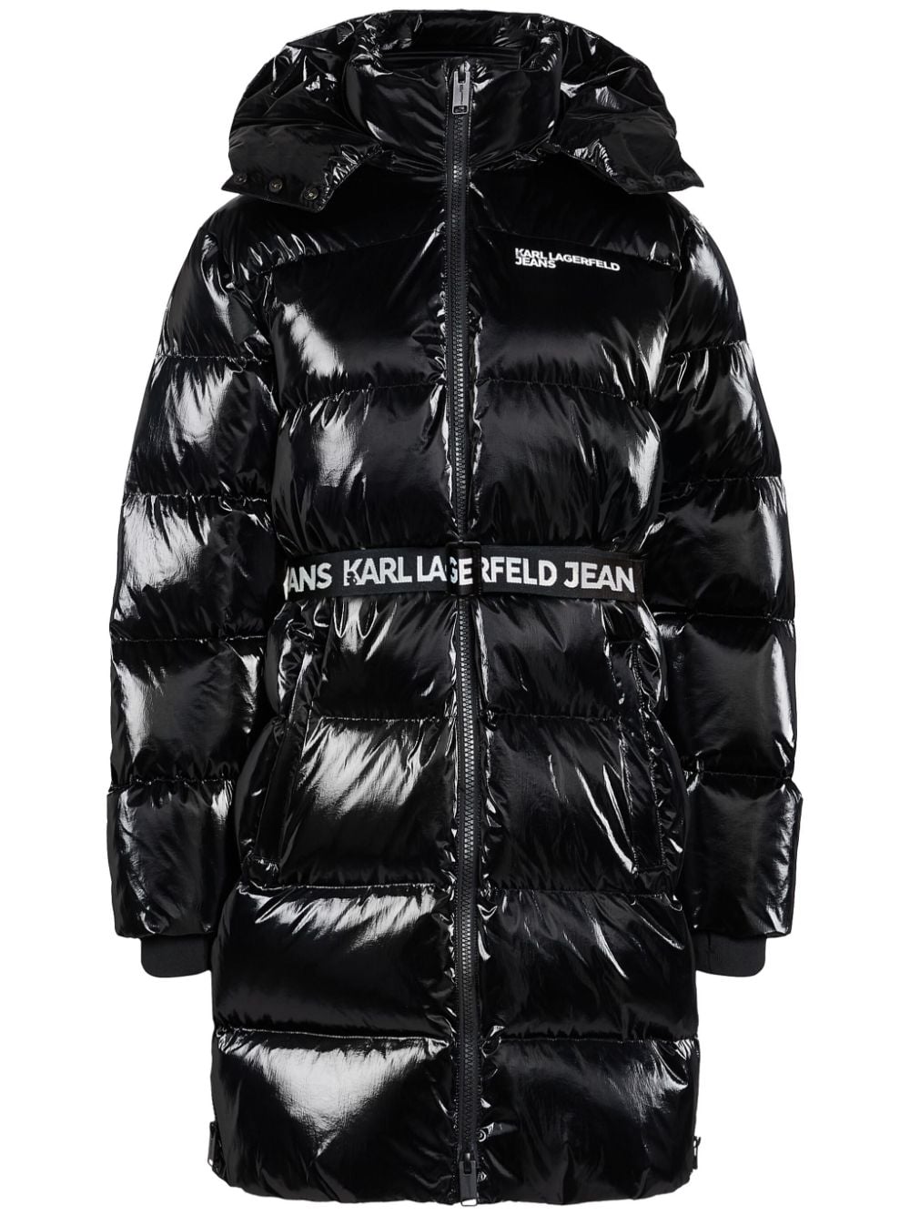 Karl Lagerfeld Jeans belted puffer coat - Black von Karl Lagerfeld Jeans