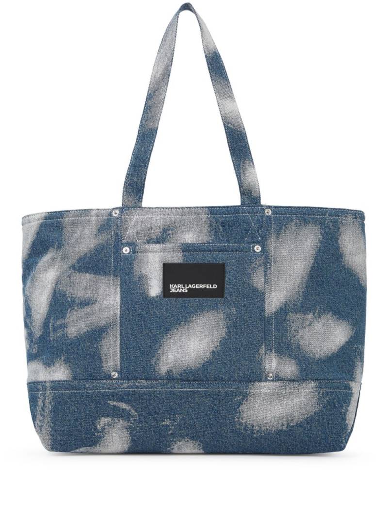 Karl Lagerfeld Jeans bleached tote bag - Blue von Karl Lagerfeld Jeans