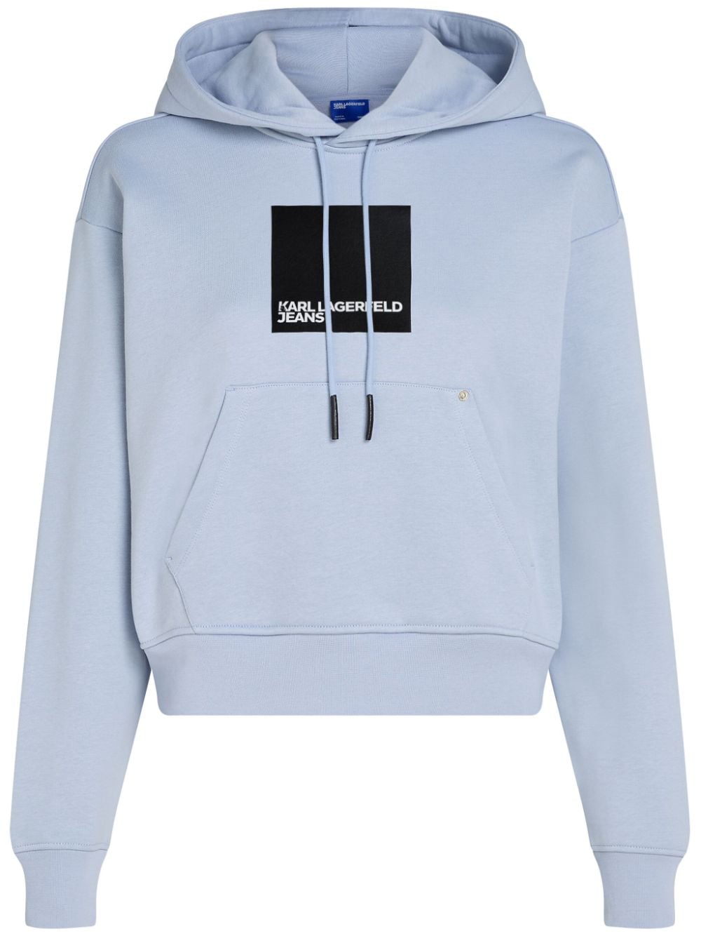 Karl Lagerfeld Jeans Box-logo patch hoodie - Blue von Karl Lagerfeld Jeans