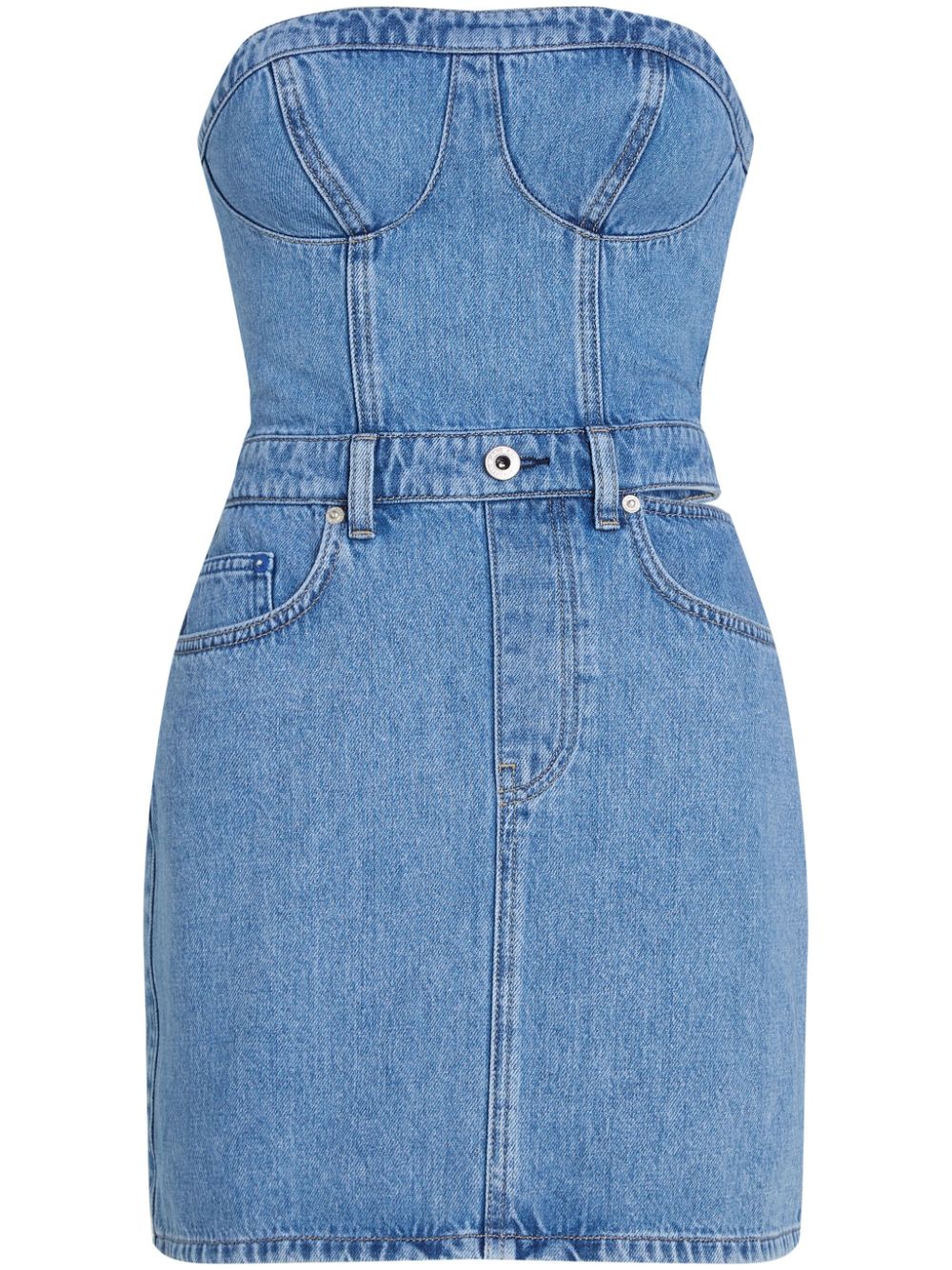 Karl Lagerfeld Jeans bustier-style cut-out denim minidress - Blue von Karl Lagerfeld Jeans