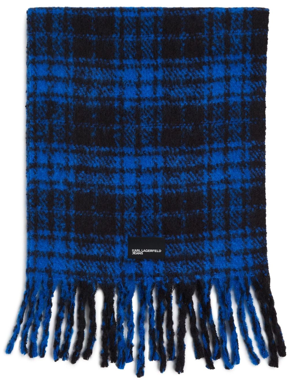 Karl Lagerfeld Jeans checked knitted scarf - Blue von Karl Lagerfeld Jeans