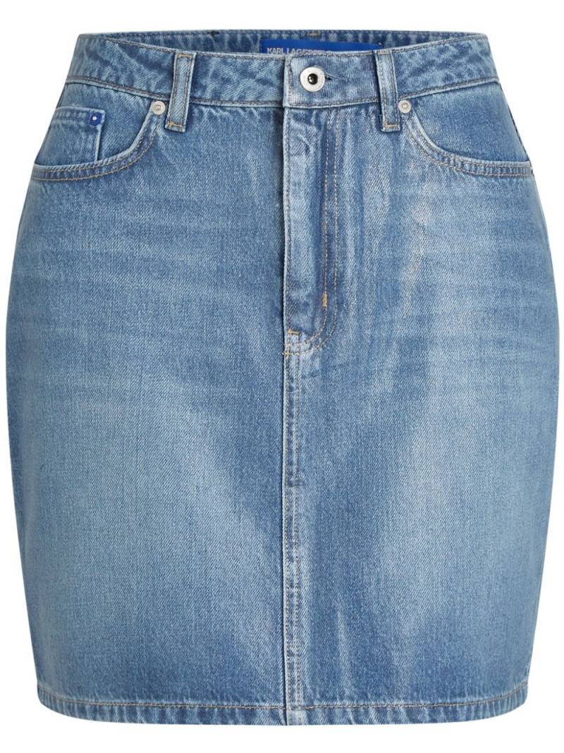 Karl Lagerfeld Jeans coated denim miniskirt - Blue von Karl Lagerfeld Jeans