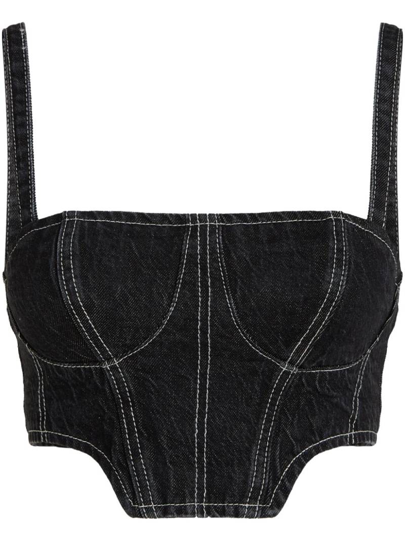 Karl Lagerfeld Jeans cropped denim tank top - Black von Karl Lagerfeld Jeans