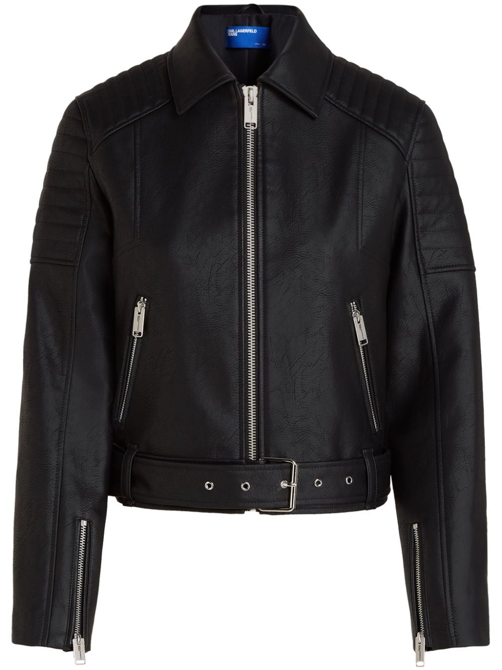 Karl Lagerfeld Jeans faux-leather zip-up jacket - Black von Karl Lagerfeld Jeans