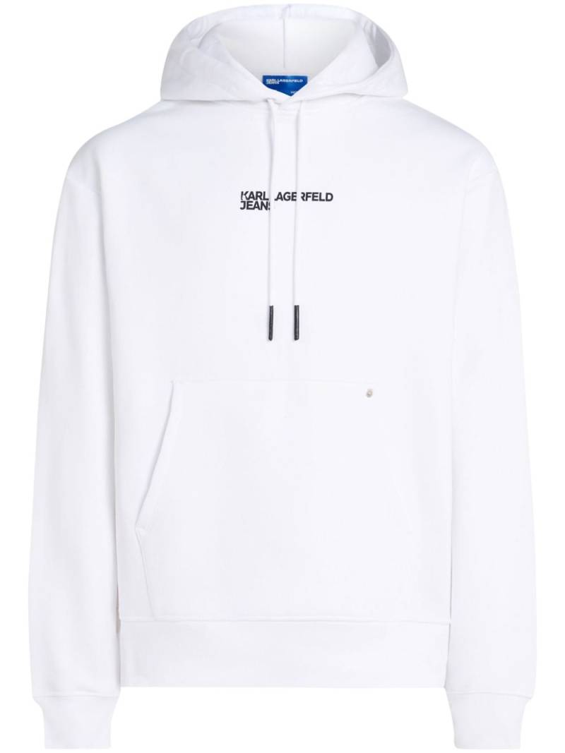 Karl Lagerfeld Jeans graphic-print drawstring hoodie - White von Karl Lagerfeld Jeans