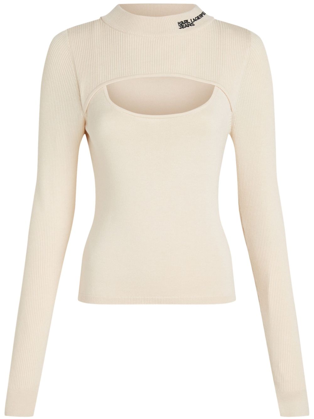 Karl Lagerfeld Jeans layered ribbed-knit jumper - Neutrals von Karl Lagerfeld Jeans