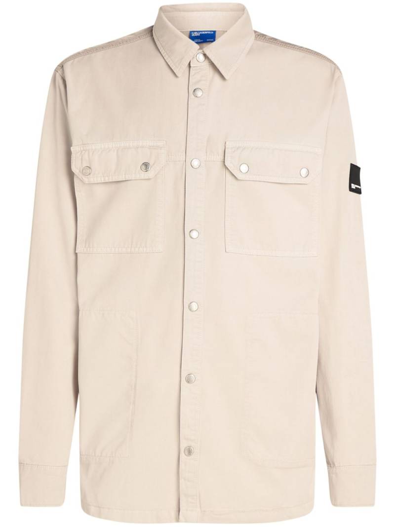 Karl Lagerfeld Jeans logo-appliqué shirt jacket - Neutrals von Karl Lagerfeld Jeans