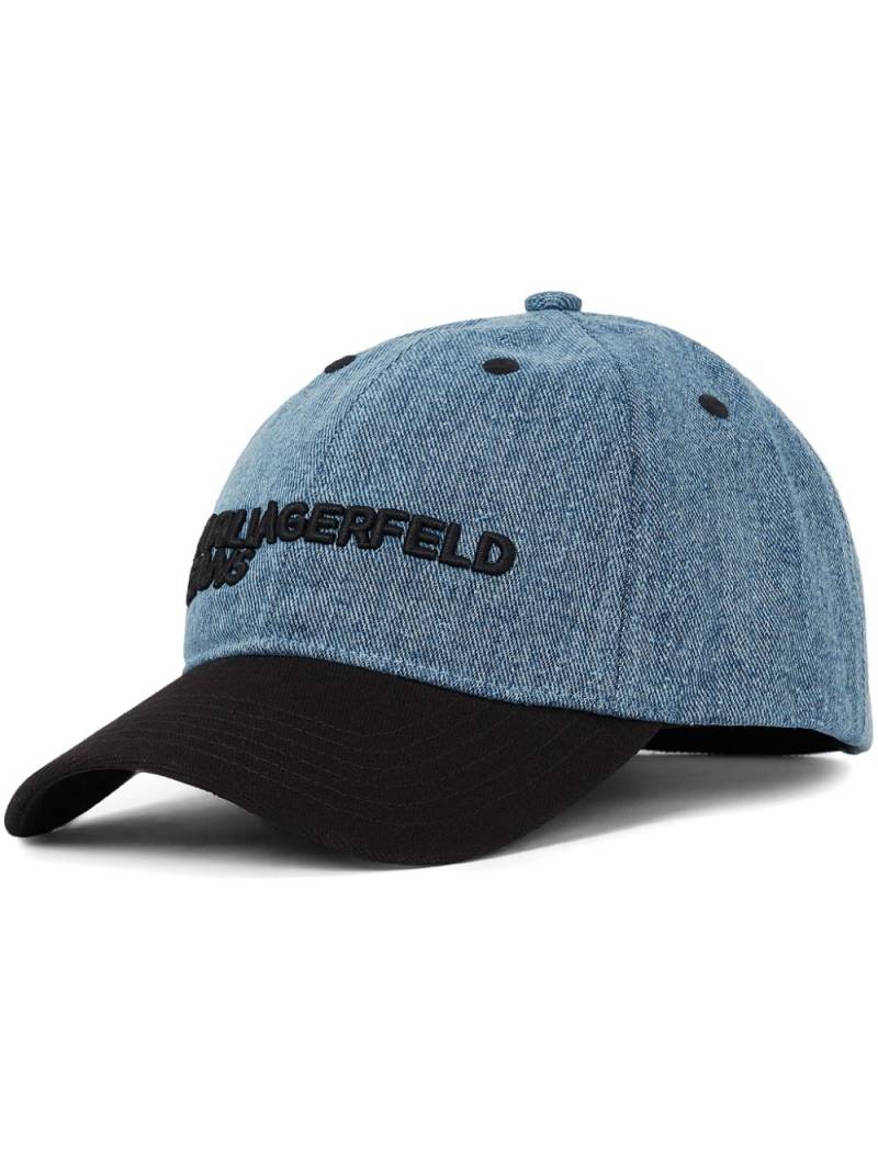 Karl Lagerfeld Jeans logo-embroidered denim baseball cap - Blue von Karl Lagerfeld Jeans