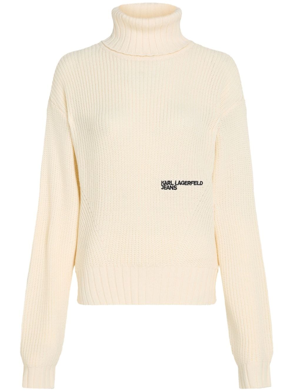 Karl Lagerfeld Jeans logo-embroidered turtleneck sweater - Neutrals von Karl Lagerfeld Jeans