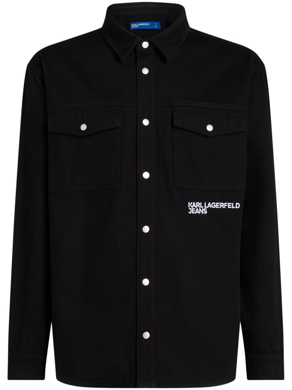 Karl Lagerfeld Jeans logo-embroidered shirt jacket - Black von Karl Lagerfeld Jeans