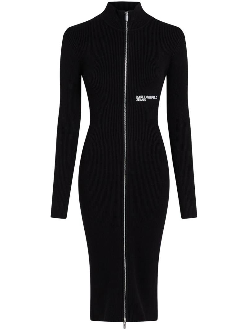 Karl Lagerfeld Jeans zip-front knitted dress - Black von Karl Lagerfeld Jeans