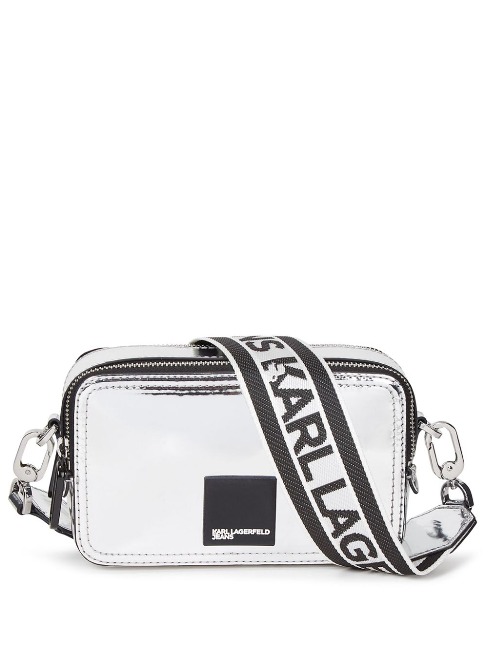 Karl Lagerfeld Jeans logo-appliqué camera bag - Silver von Karl Lagerfeld Jeans