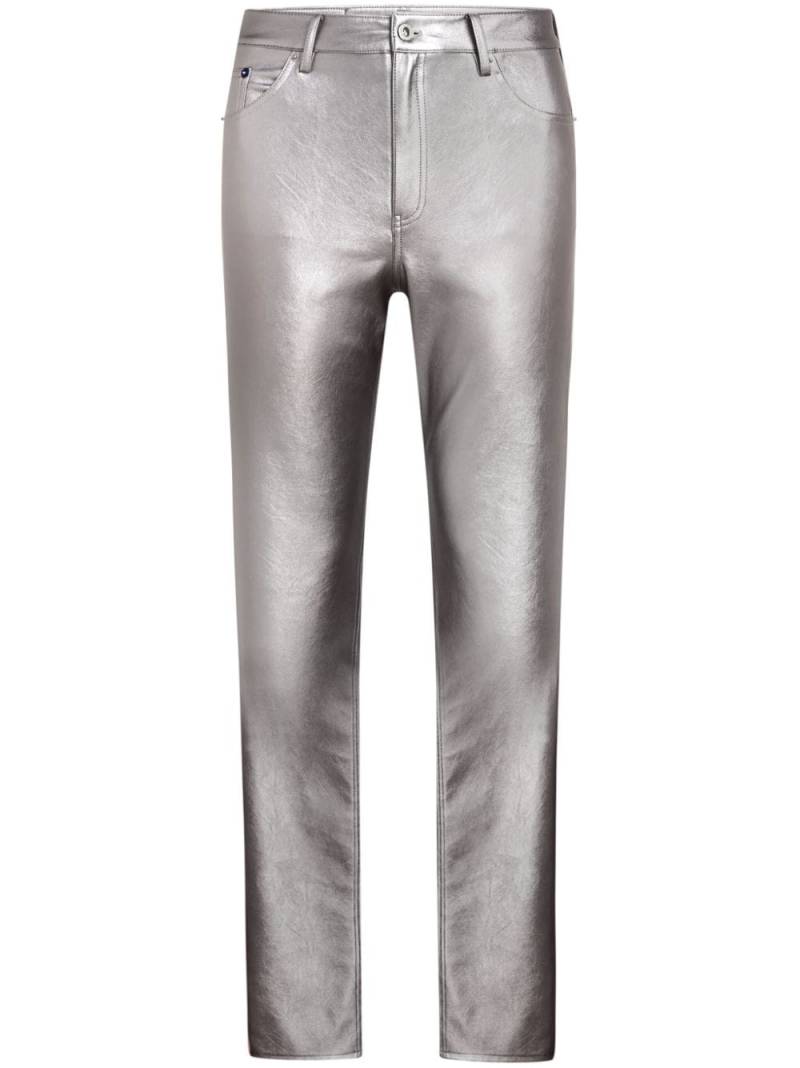 Karl Lagerfeld Jeans logo-patch flared trousers - Silver von Karl Lagerfeld Jeans