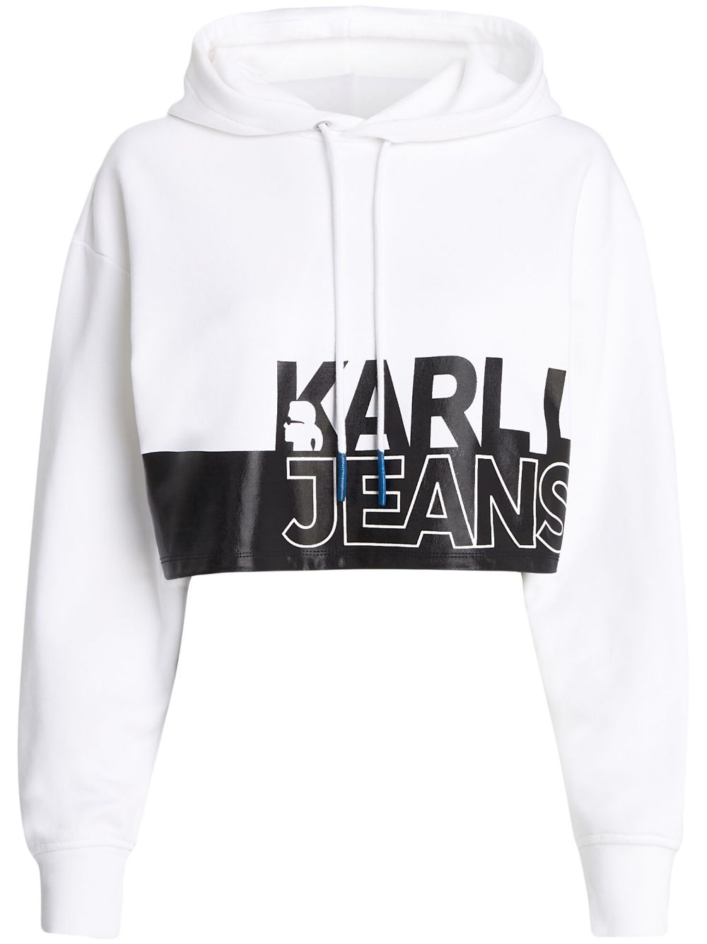 Karl Lagerfeld Jeans logo-print cropped hoodie - White von Karl Lagerfeld Jeans