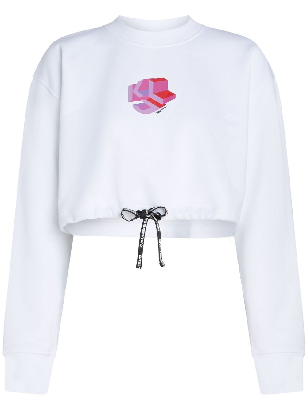 Karl Lagerfeld Jeans monogram-print cropped sweatshirt - White von Karl Lagerfeld Jeans