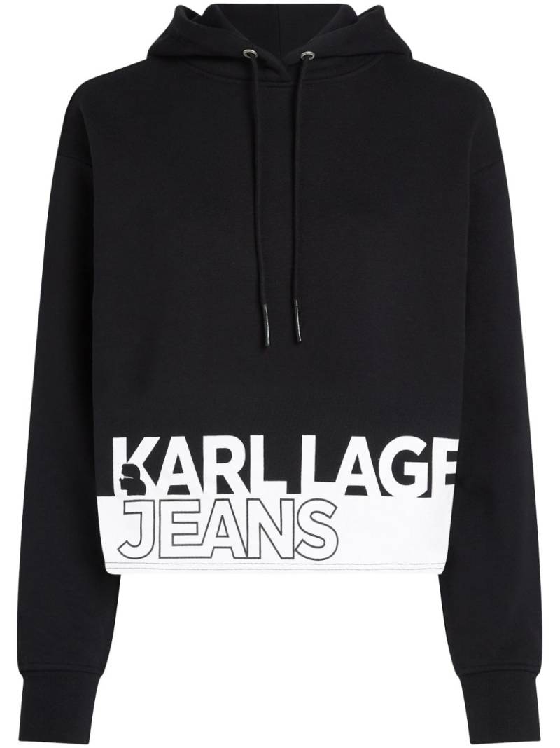 Karl Lagerfeld Jeans logo-print drawstring hoodie - Black von Karl Lagerfeld Jeans