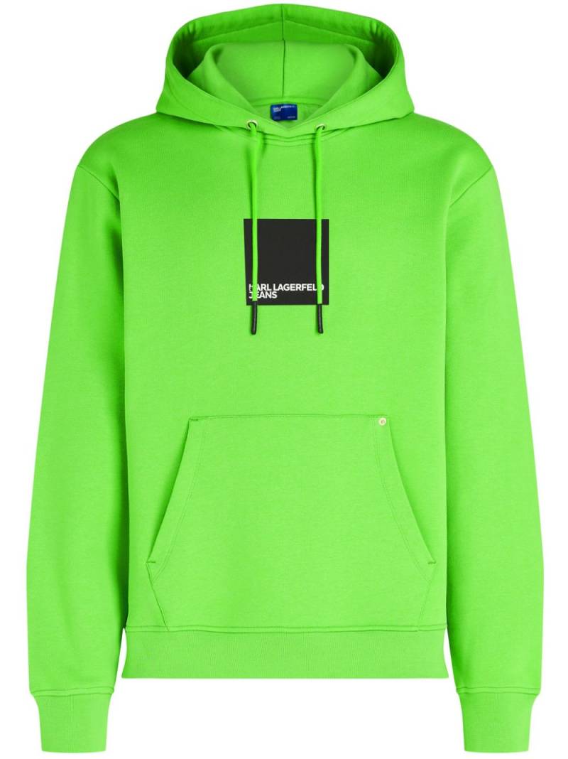 Karl Lagerfeld Jeans box-logo organic-cotton hoodie - Green von Karl Lagerfeld Jeans