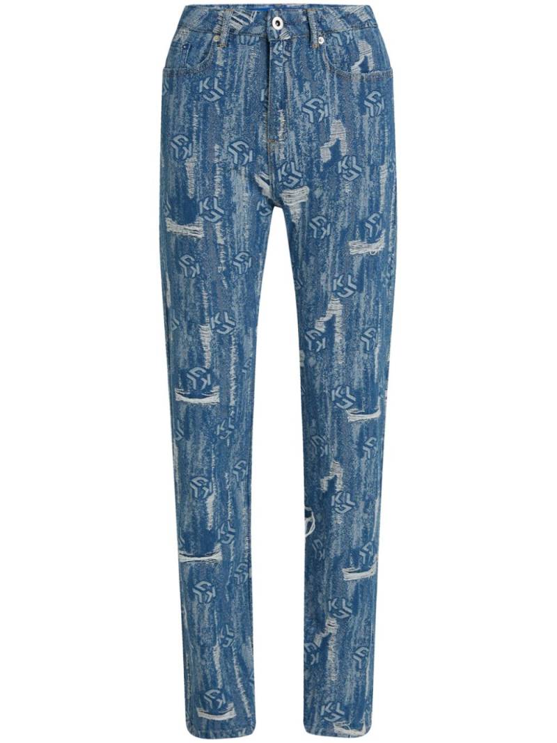 Karl Lagerfeld Jeans logo-print straight-leg jeans - Blue von Karl Lagerfeld Jeans