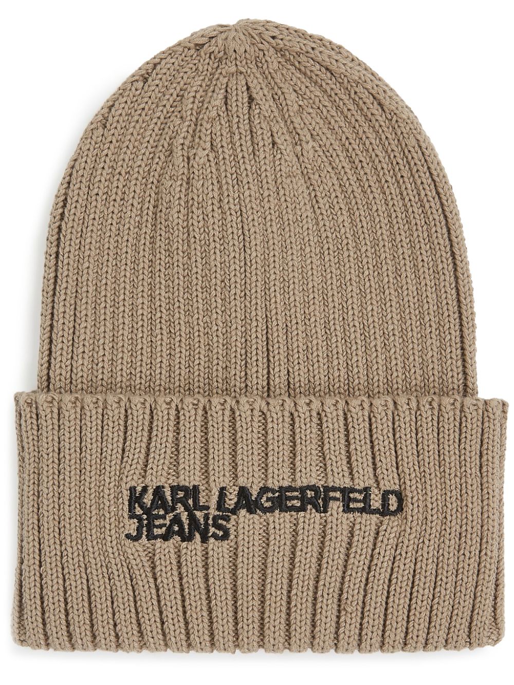 Karl Lagerfeld Jeans logo ribbed beanie hat - Brown von Karl Lagerfeld Jeans