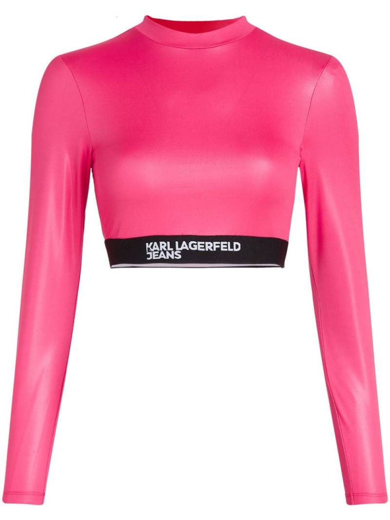 Karl Lagerfeld Jeans long-sleeved cropped T-shirt - Pink von Karl Lagerfeld Jeans