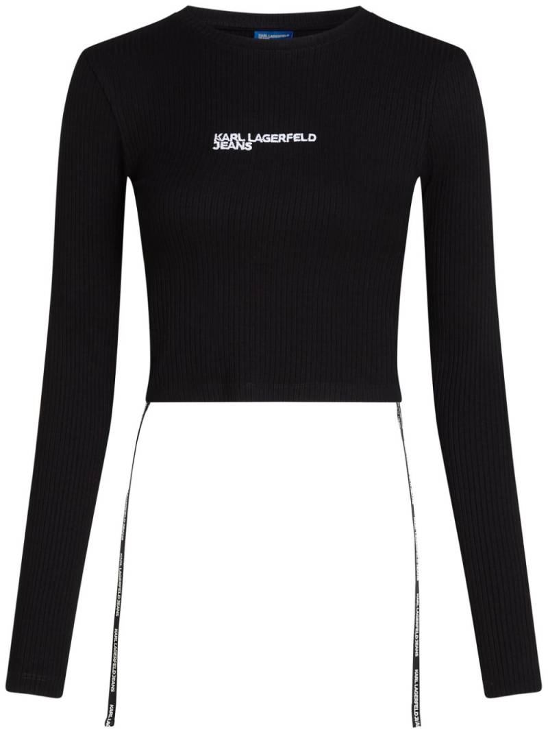 Karl Lagerfeld Jeans long-sleeved ribbed T-shirt - Black von Karl Lagerfeld Jeans