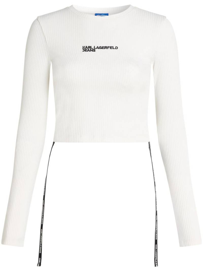 Karl Lagerfeld Jeans long-sleeved ribbed T-shirt - White von Karl Lagerfeld Jeans