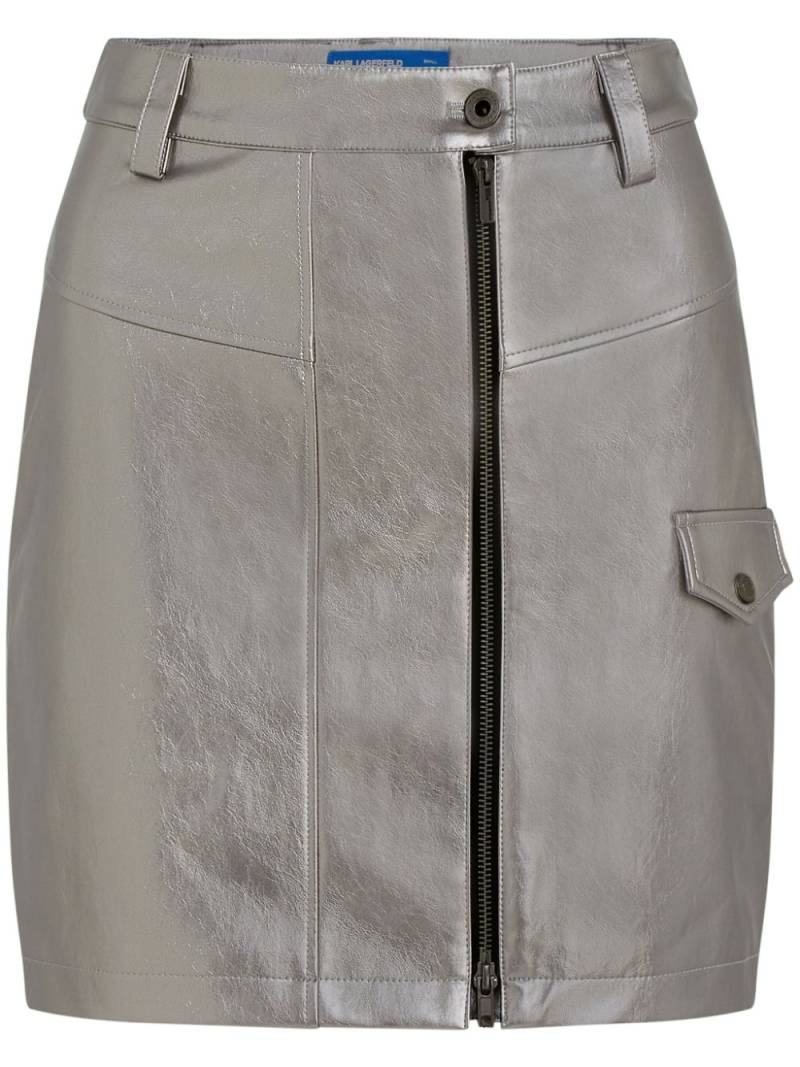 Karl Lagerfeld Jeans metallic mini skirt - Grey von Karl Lagerfeld Jeans