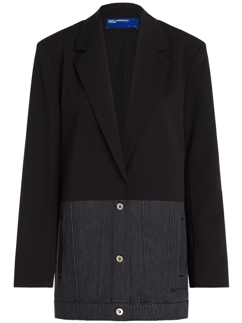 Karl Lagerfeld Jeans mixed-material blazer - Black von Karl Lagerfeld Jeans